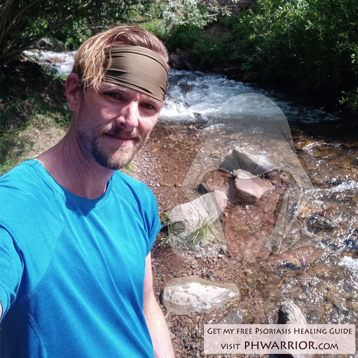 psoriasis healing warrior at purgatoire river in SW Colorado